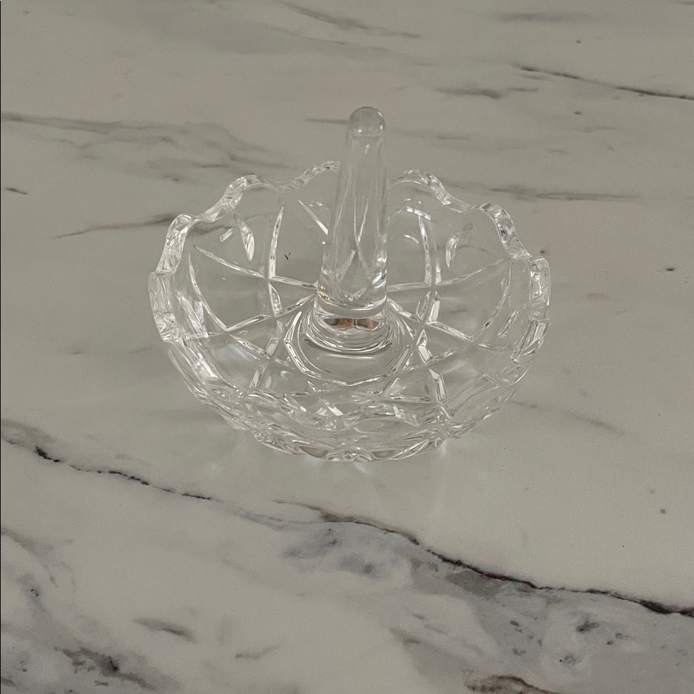 Vintage Glass Crystal Ring Holder